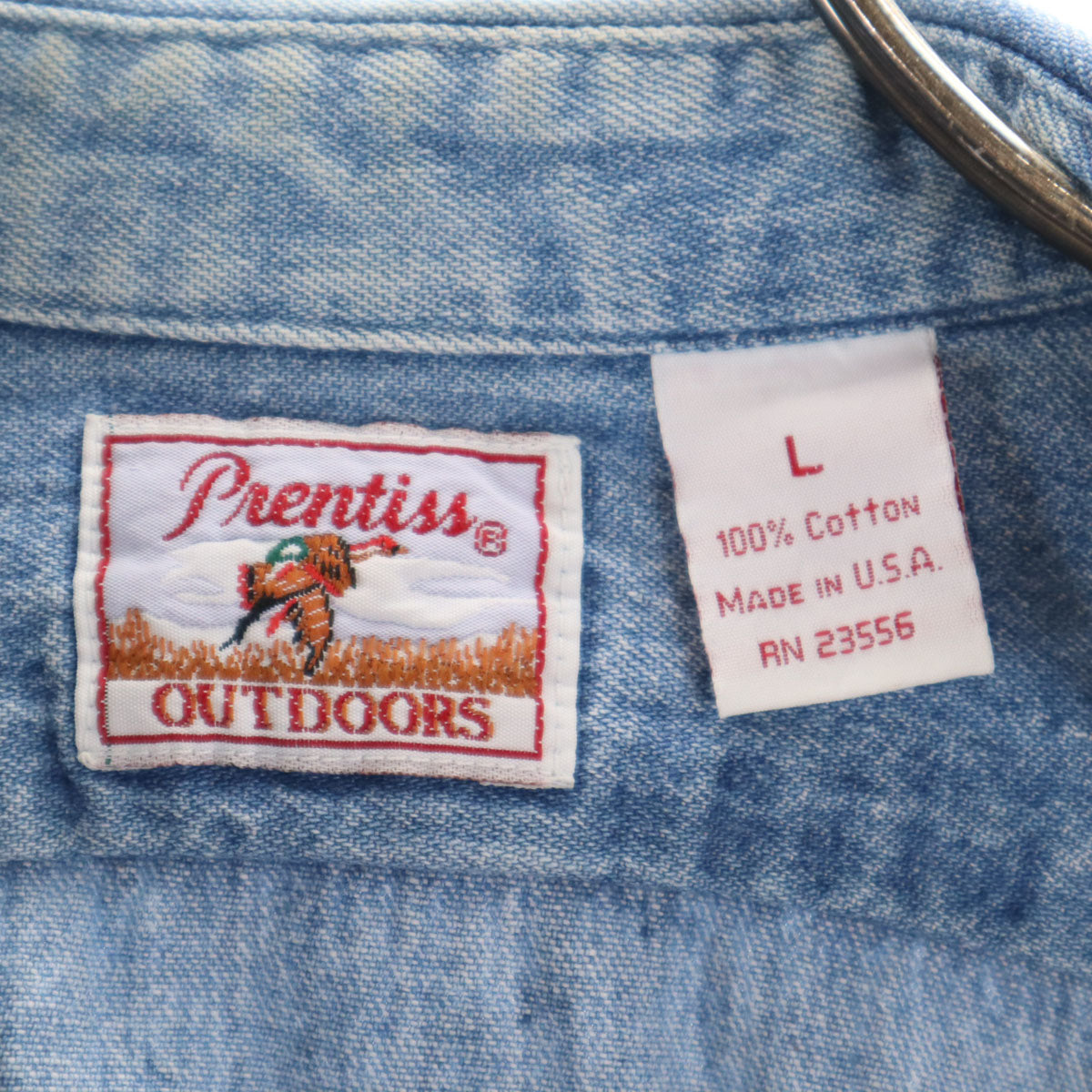 Prentiss プレンティス 90s USA製 オールド 長袖 ボタンダウン デニムシャツ L メンズ