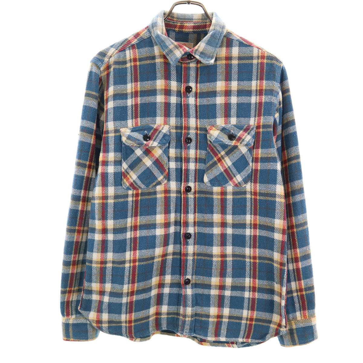 FIVE BROTHER ファイブブラザー USA製 チェック柄 長袖 シャツ L ネイビー系 メンズ