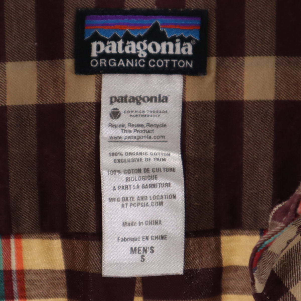 patagonia パタゴニア チェック柄 長袖 シャツ S ベージュ系 53837 アウトドア メンズ