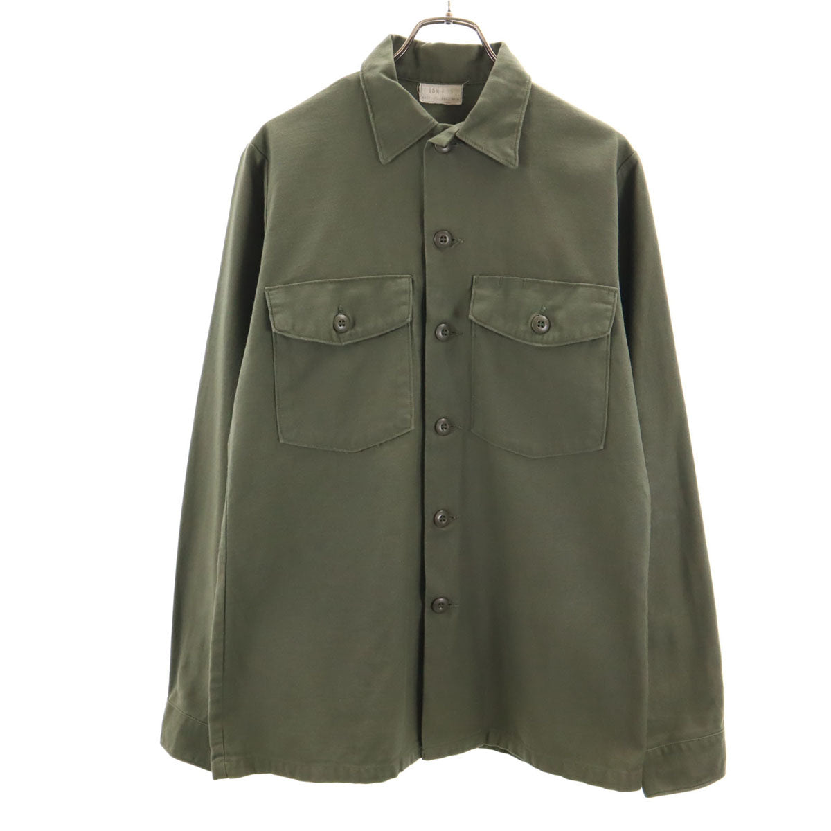 US ARMY アメリカ軍 70s ヴィンテージ ユーティリティ シャツジャケット 151/2 カーキ メンズ