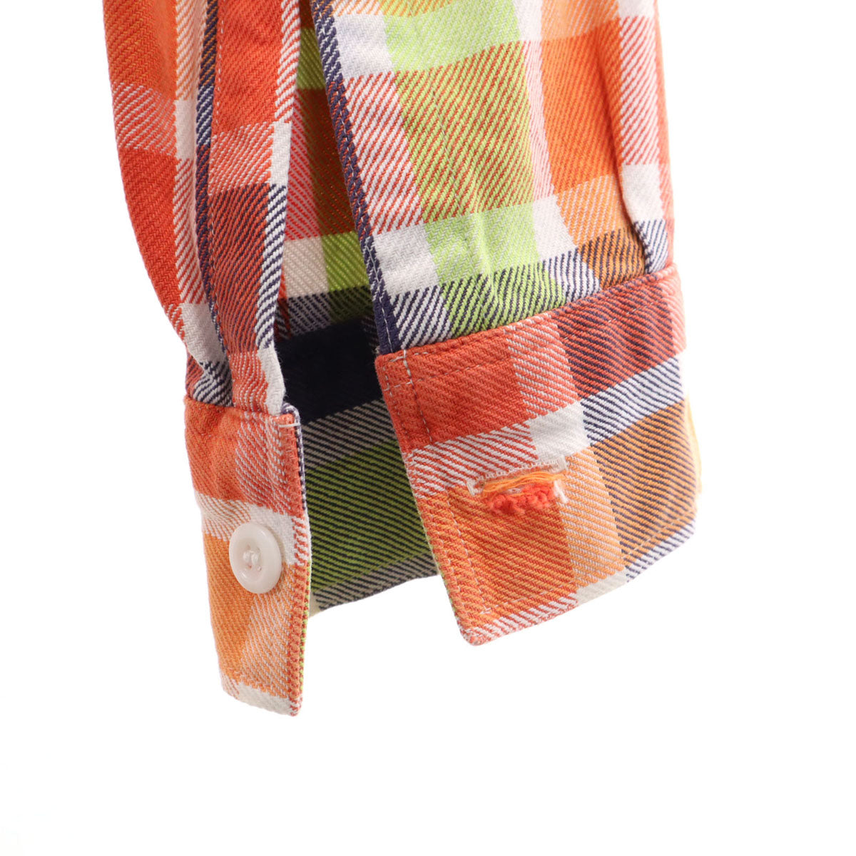 SUGAR CANE シュガーケーン チェック柄 長袖 シャツ S オレンジ系 東洋エンタープライズ メンズ