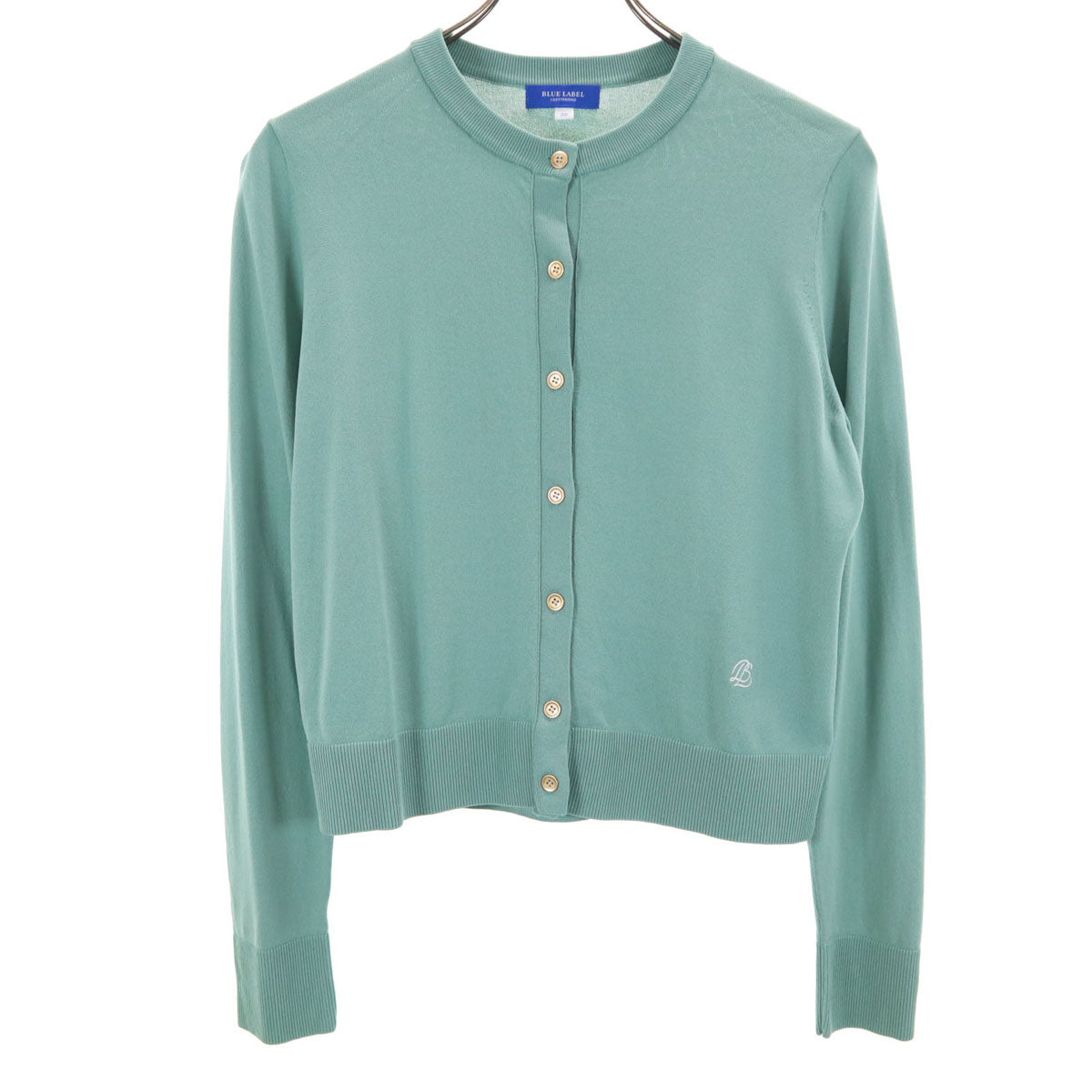 BLUE LABEL CRESTBRIDGE ブルーレーベルクレストブリッジ 長袖 カーディガン 38 グリーン系 三陽商会 レディース