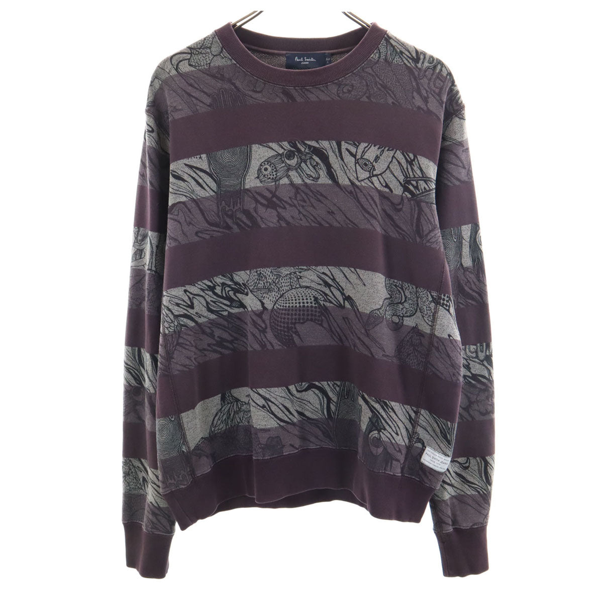 Paul Smith JEANS ポールスミスジーンズ ボーダー 長袖 トレーナー L パープル系 スウェット メンズ