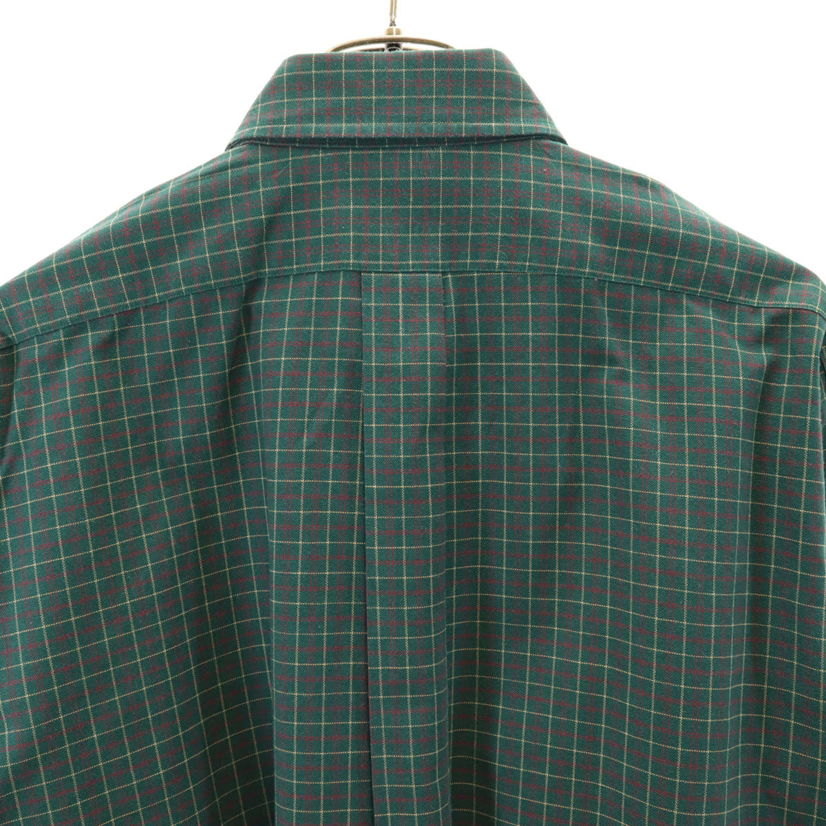 L.L.Bean エルエルビーン 80s USA製 ヴィンテージ チェック柄 長袖 ボタンダウンシャツ 17-34 グリーン アウトドア メンズ