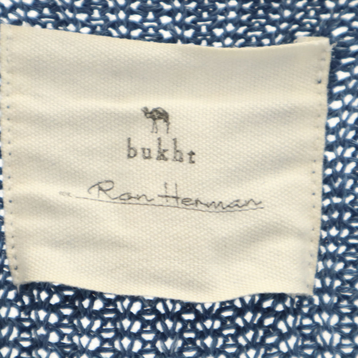 bukht ブフト Ron Herman ロンハーマン コラボ リネン 日本製 長袖 ニットカーディガン 0 ブルー メンズ