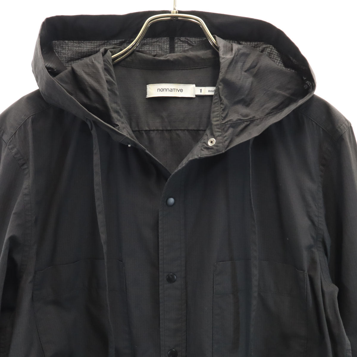 nonnative ノンネイティブ 日本製 長袖 フーデット シャツ 1 黒 メンズ