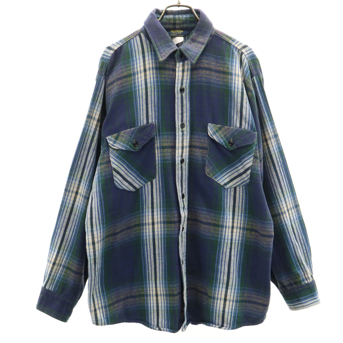 OSHKOSH オシュコシュ チェック柄 長袖 ネルシャツ ネイビー系 メンズ