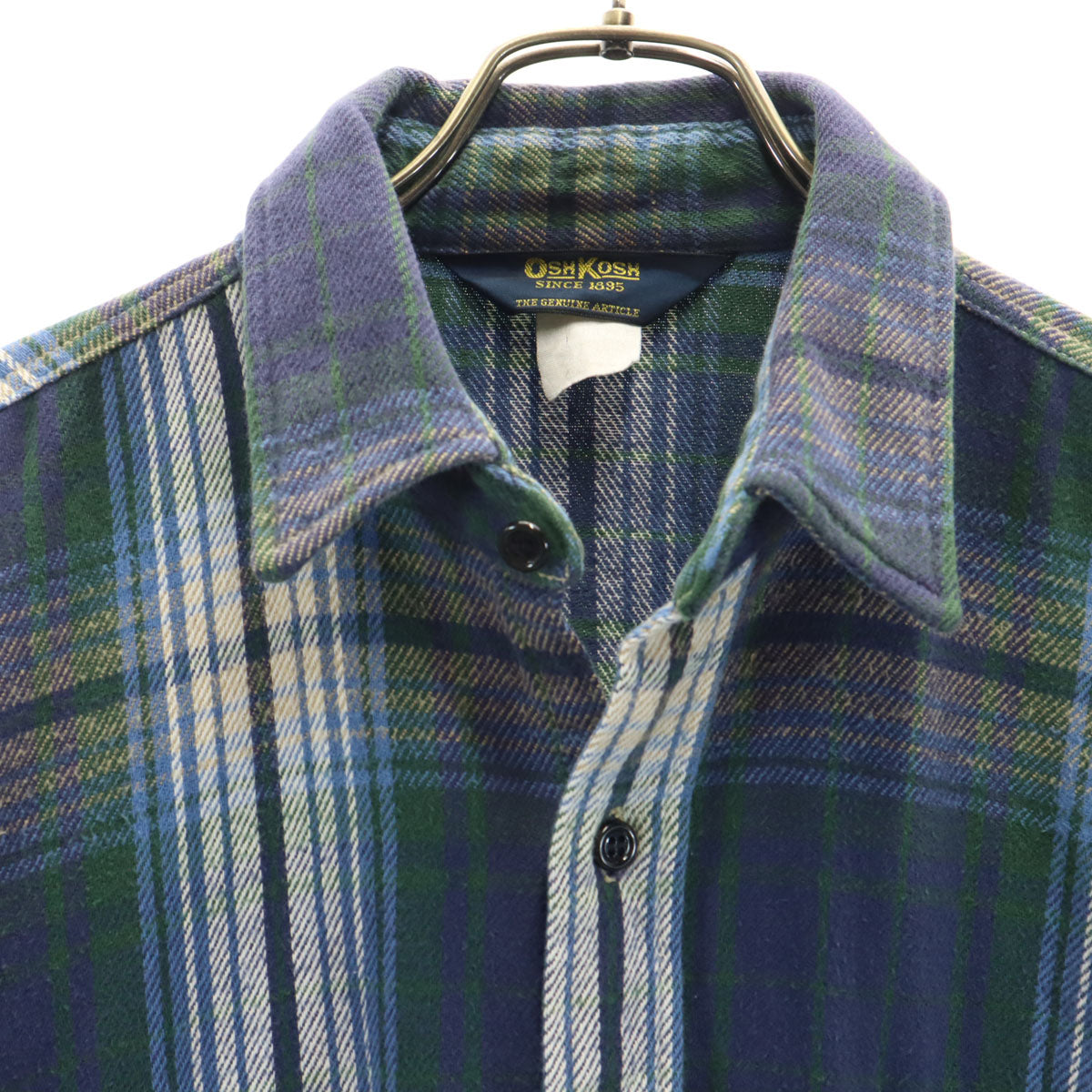 OSHKOSH オシュコシュ チェック柄 長袖 ネルシャツ ネイビー系 メンズ