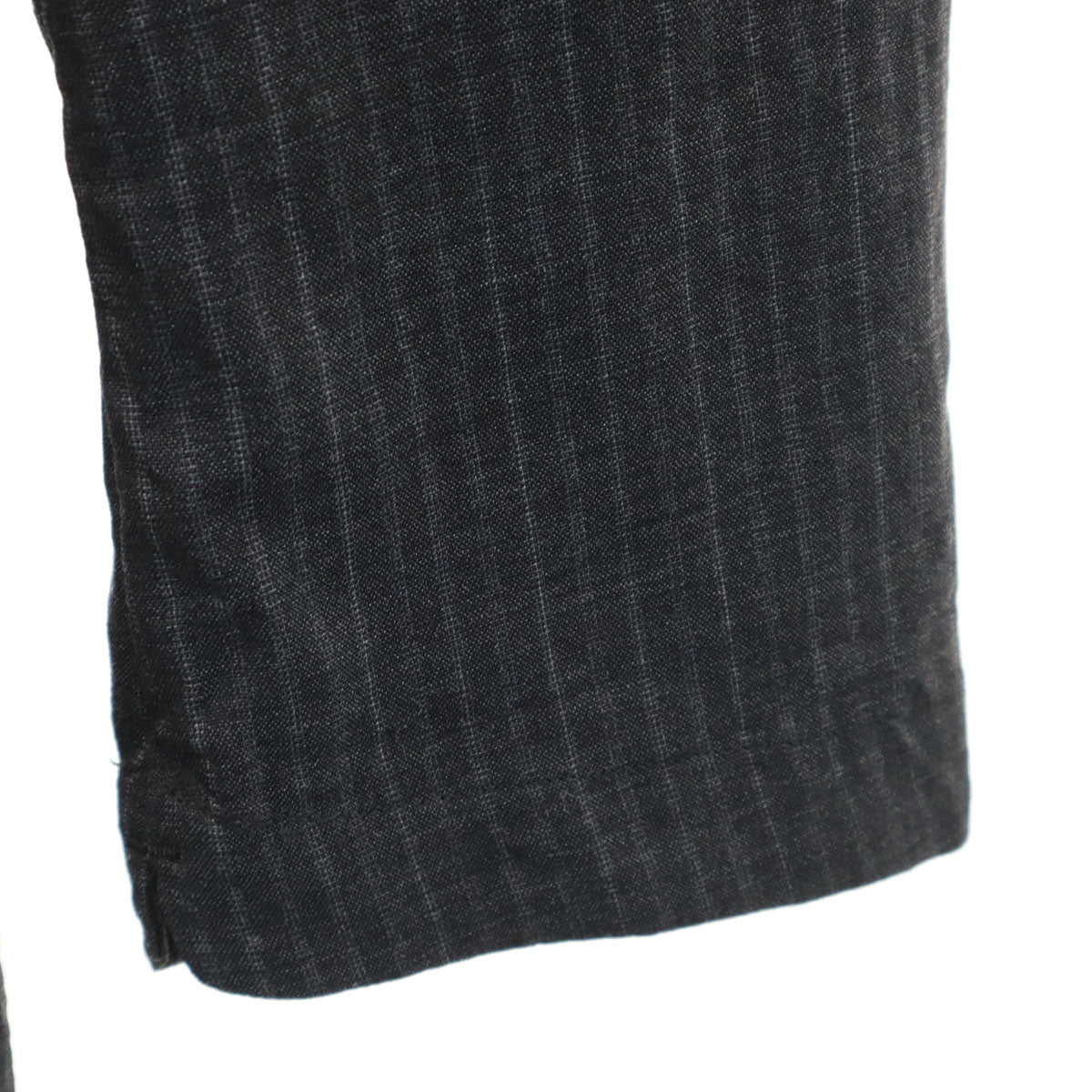 COLINA コリーナ 日本製 ストライプ柄 ノーカラージャケット L グレー メンズ