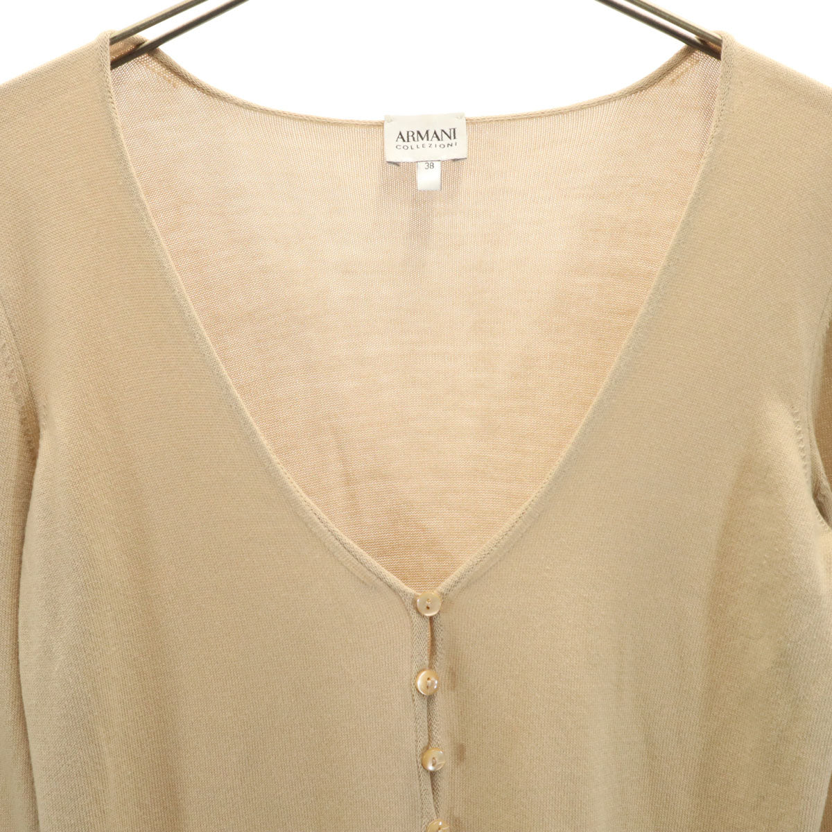 ARMANI COLLEZIONI アルマーニコレツィオー二 長袖 ニットカーディガン 38 ベージュ レディース