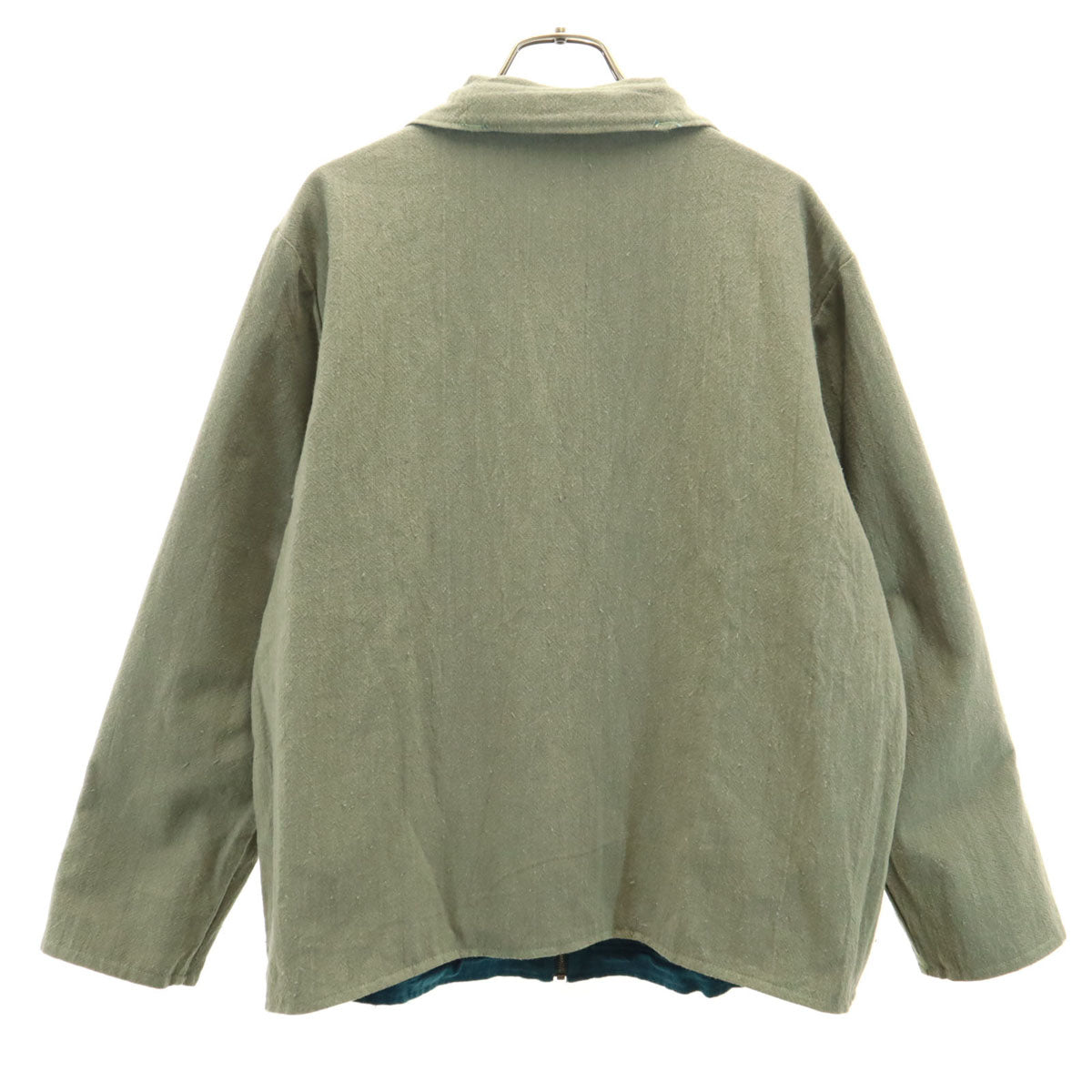 CHILLT リネンブレンド パッチワーク ジャケット L ターコイズ リバーシブル メンズ