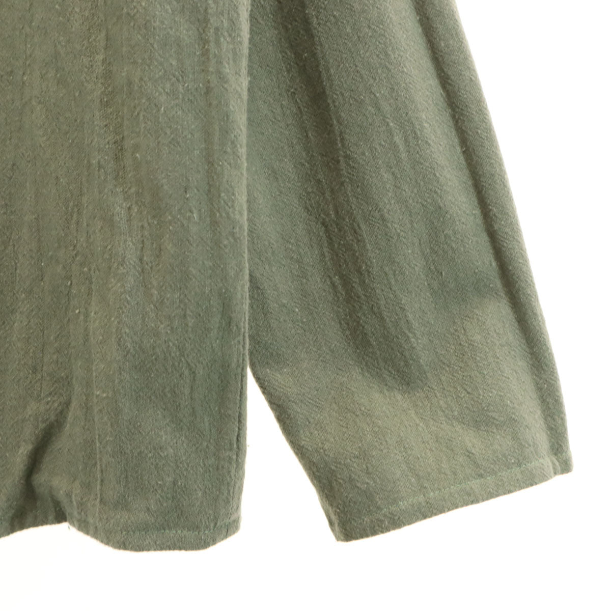 CHILLT リネンブレンド パッチワーク ジャケット L ターコイズ リバーシブル メンズ