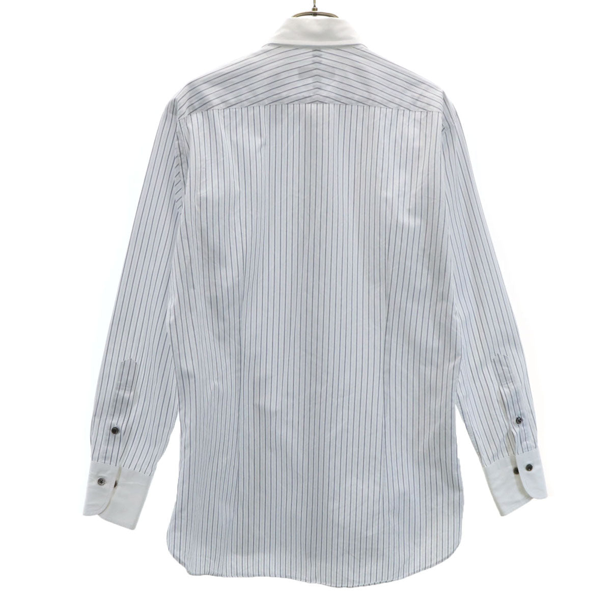 BURBERRY BLACK LABEL バーバリーブラックレーベル ストライプ柄 長袖 コットンシャツ 40 ホワイト系 三陽商会 メンズ