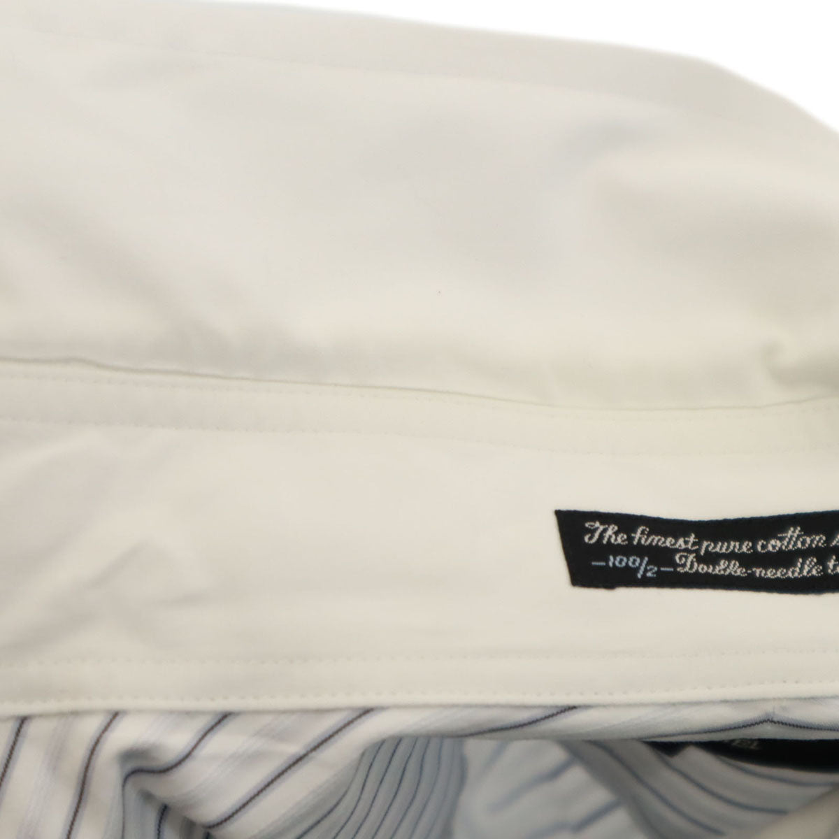 BURBERRY BLACK LABEL バーバリーブラックレーベル ストライプ柄 長袖 コットンシャツ 40 ホワイト系 三陽商会 メンズ