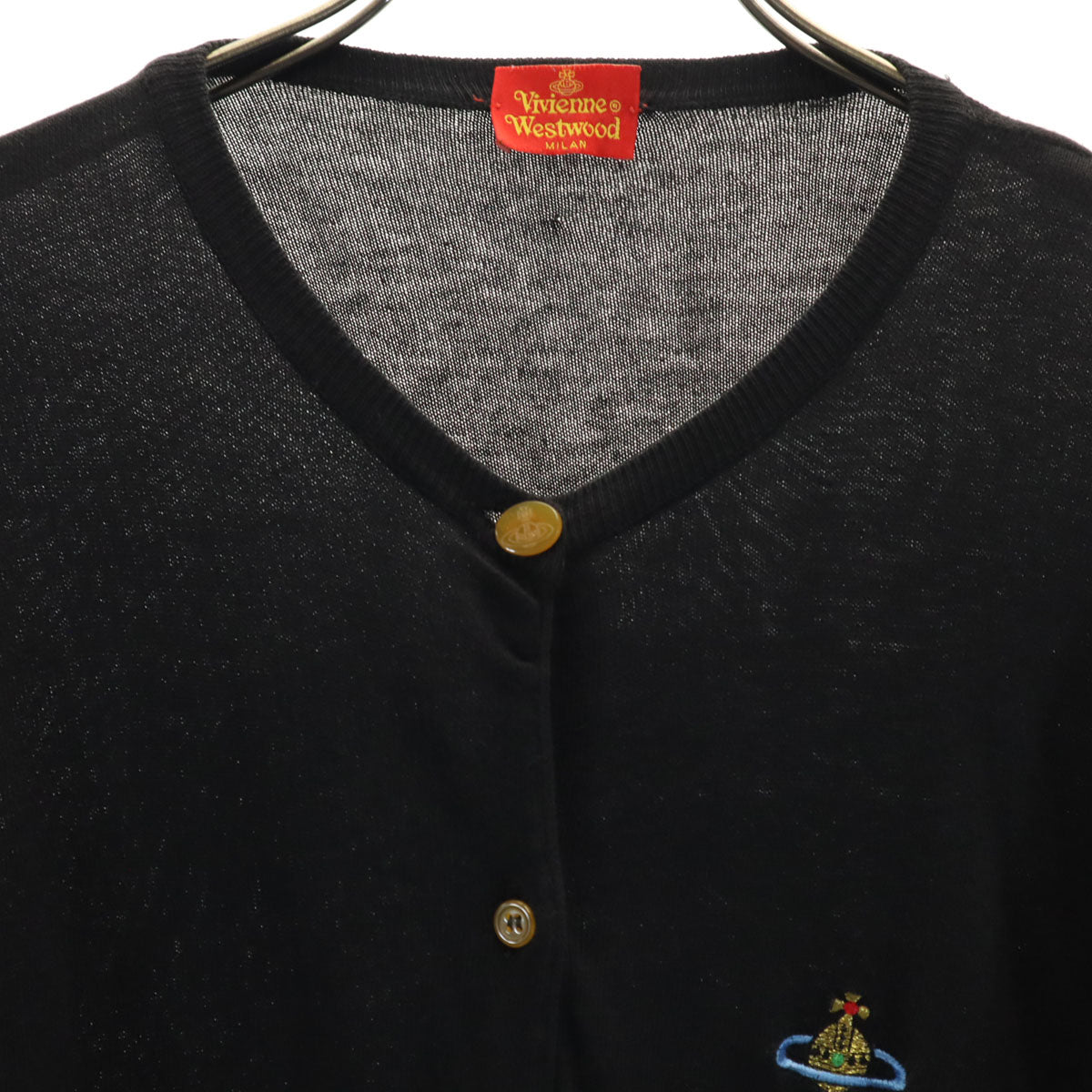 Vivienne Westwood ヴィヴィアンウエストウッド イタリア製 長袖 ニットカーディガン M ブラック レディース