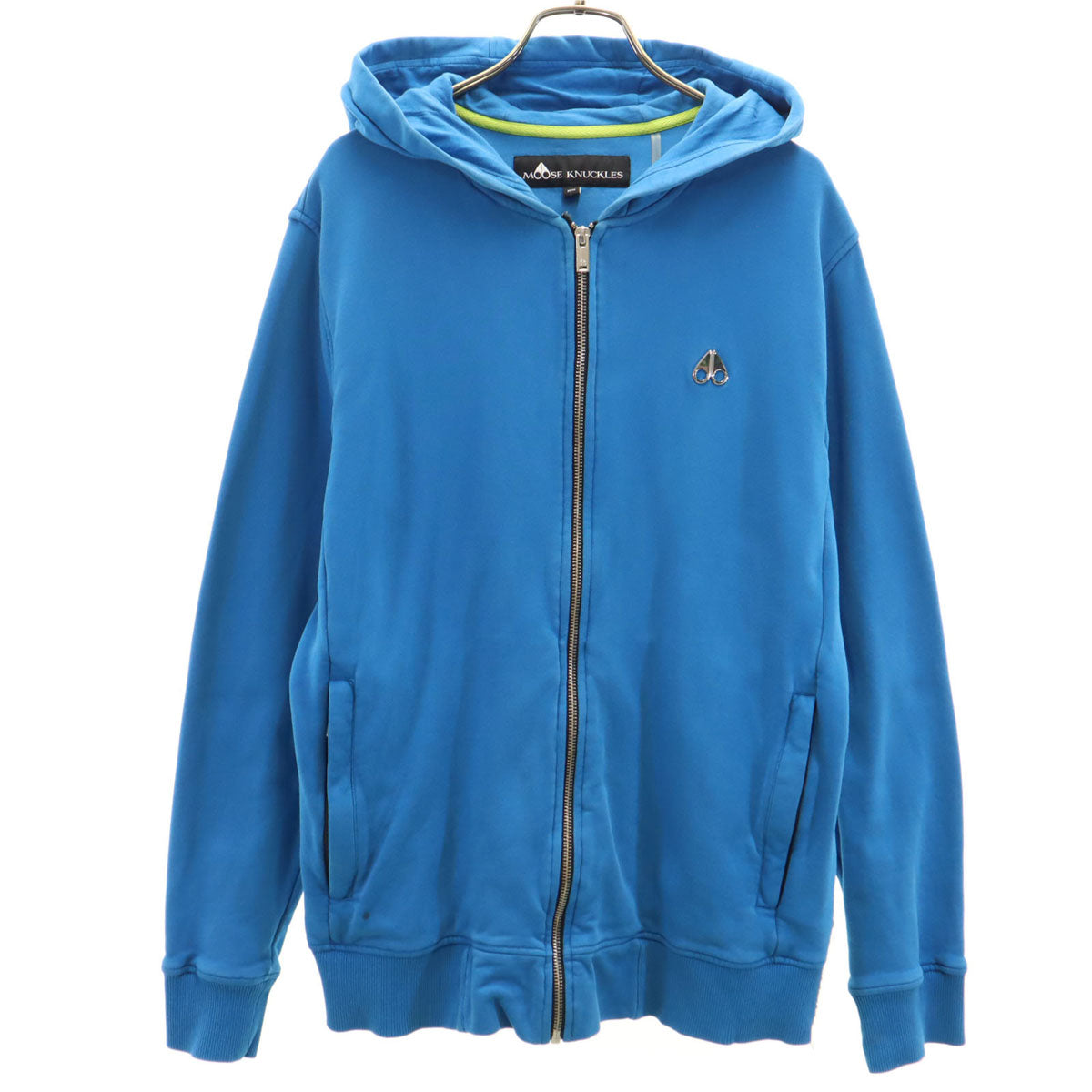 MOOSE KNUCKLES ムースナックルズ ポルトガル製 長袖 スウェット ジップパーカー M 水色 メンズ