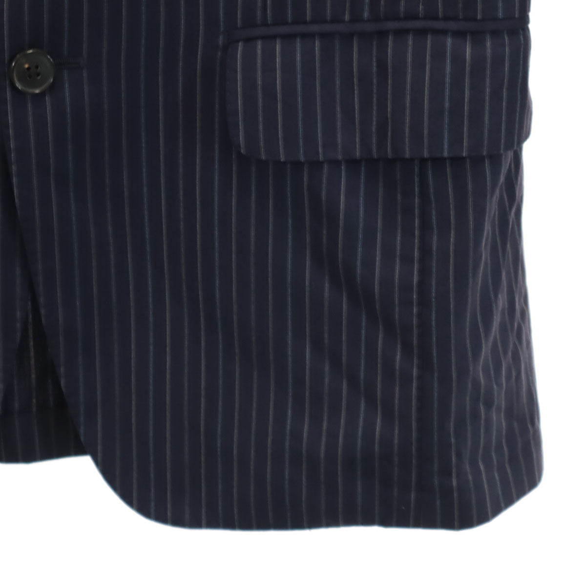 Salvatore Ferragamo サルヴァトーレフェラガモ イタリア製 ストライプ柄 テーラードジャケット 46 ネイビー ブレザー メンズ