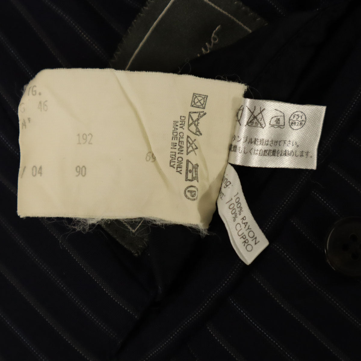 Salvatore Ferragamo サルヴァトーレフェラガモ イタリア製 ストライプ柄 テーラードジャケット 46 ネイビー ブレザー メンズ