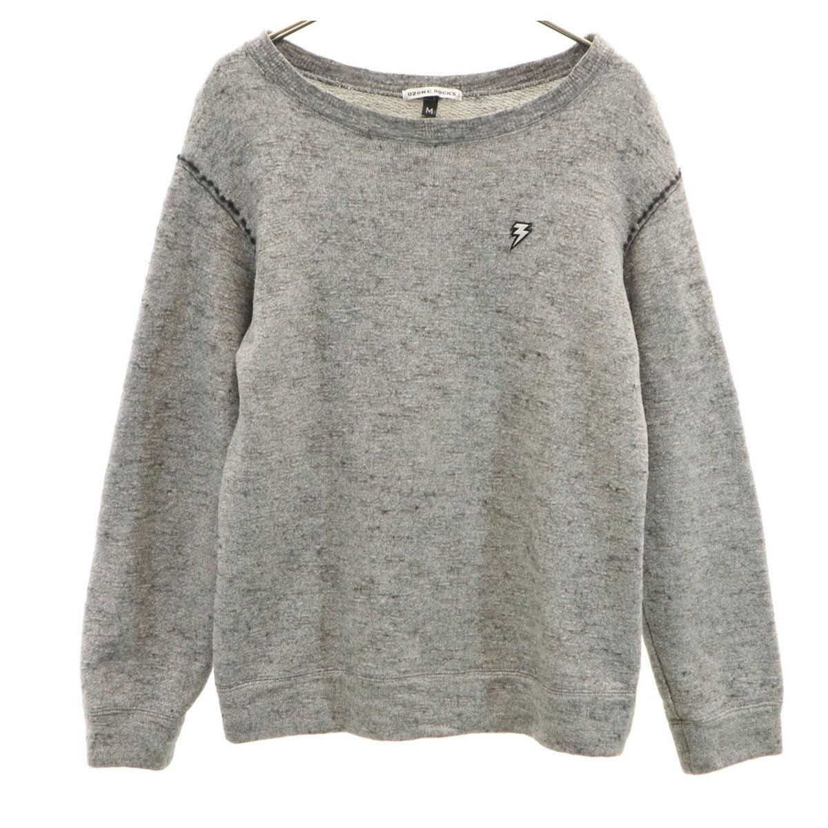 OZONE ROCKS オゾンロックス 日本製 バックプリント 長袖 スウェット トレーナー M グレー アニマル レディース