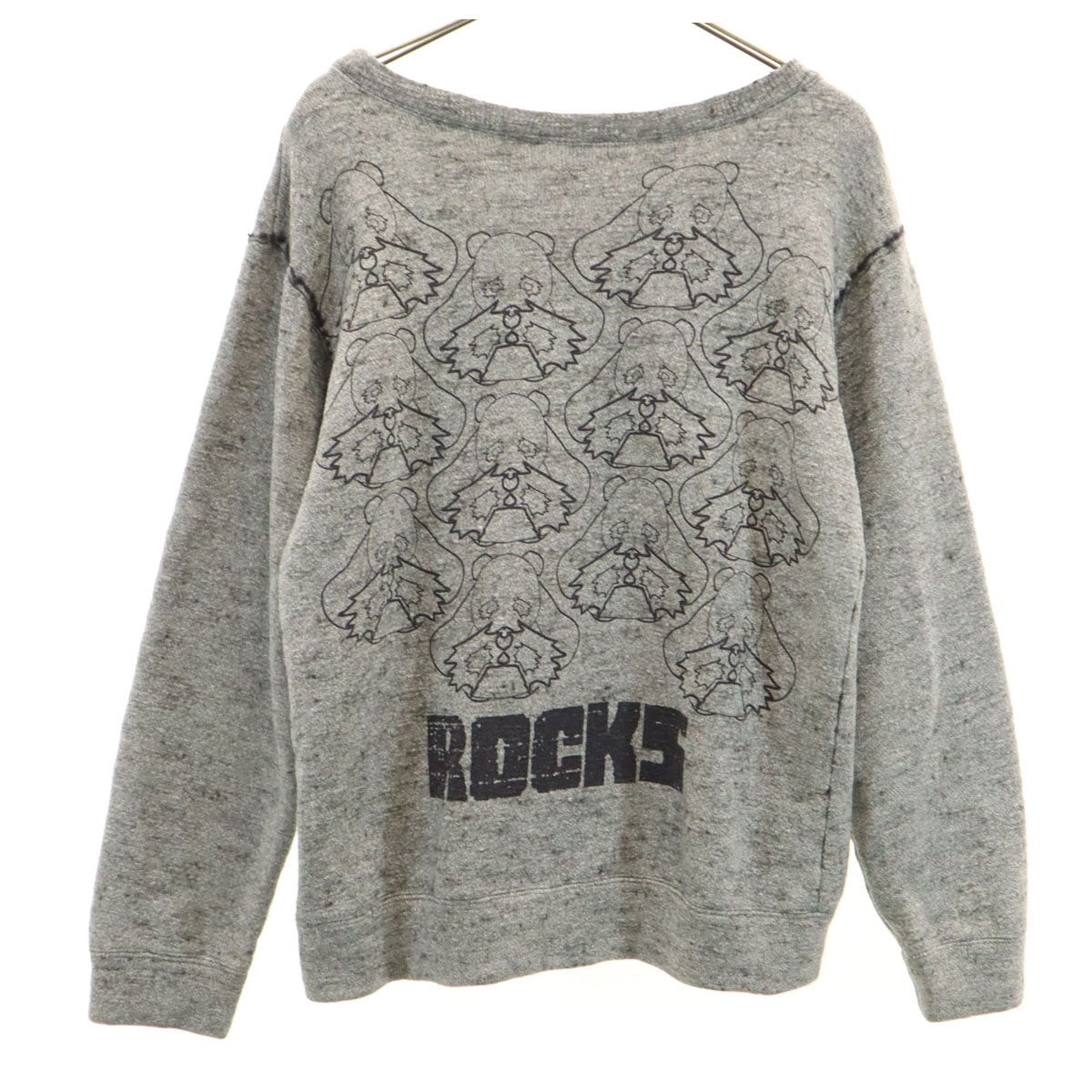 OZONE ROCKS オゾンロックス 日本製 バックプリント 長袖 スウェット トレーナー M グレー アニマル レディース