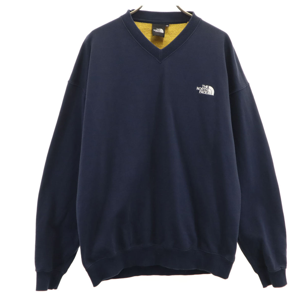 THE NORTH FACE ノースフェイス バックロゴ 長袖 スウェット Vネック トレーナー M ネイビー アウトドア NT62431R メンズ