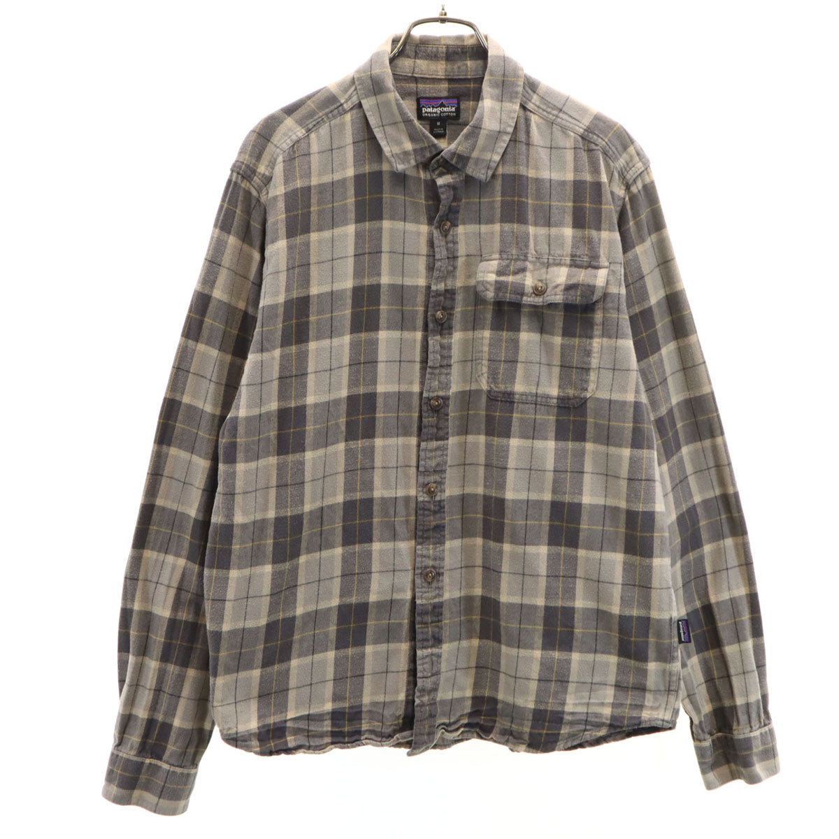 patagonia パタゴニア チェック柄 長袖 シャツ M グレー系 アウトドア メンズ