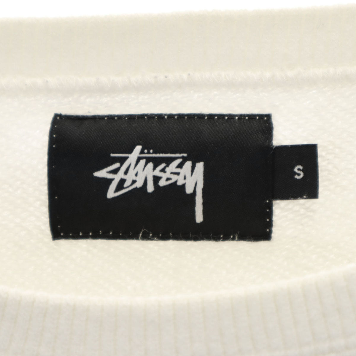 STUSSY ステューシー バックロゴ 長袖 スウェット ショート丈 トレーナー S ホワイト レディース