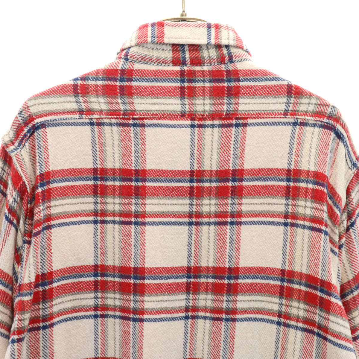 SUGAR CANE シュガーケーン チェック柄 長袖 ソフトツイル ワークシャツ L ホワイト 東洋エンタープライズ SC25930 メンズ