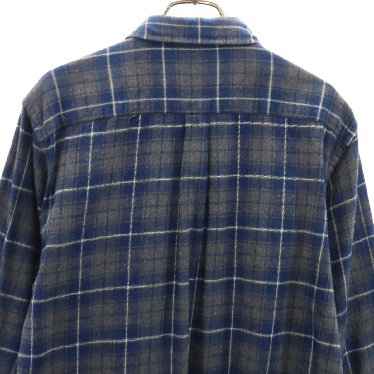 STUSSY ステューシー 日本製 チェック柄 長袖 ネルシャツ L ネイビー メンズ