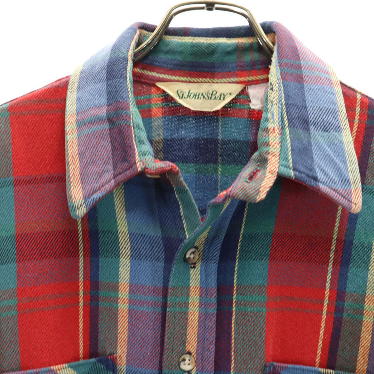 STJOHN’sBAY セントジョンズベイ 90s オールド チェック柄 長袖 ヘビー ネルシャツ レッド メンズ