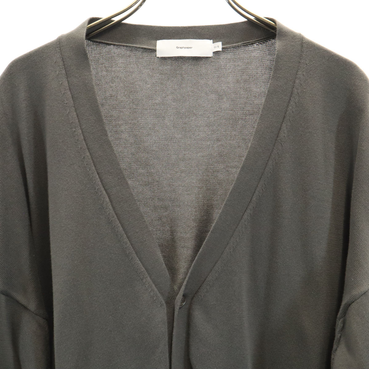 Graphpaper グラフペーパー 日本製 長袖 Vネック ニットカーディガン 0 チャコールグレー メンズ