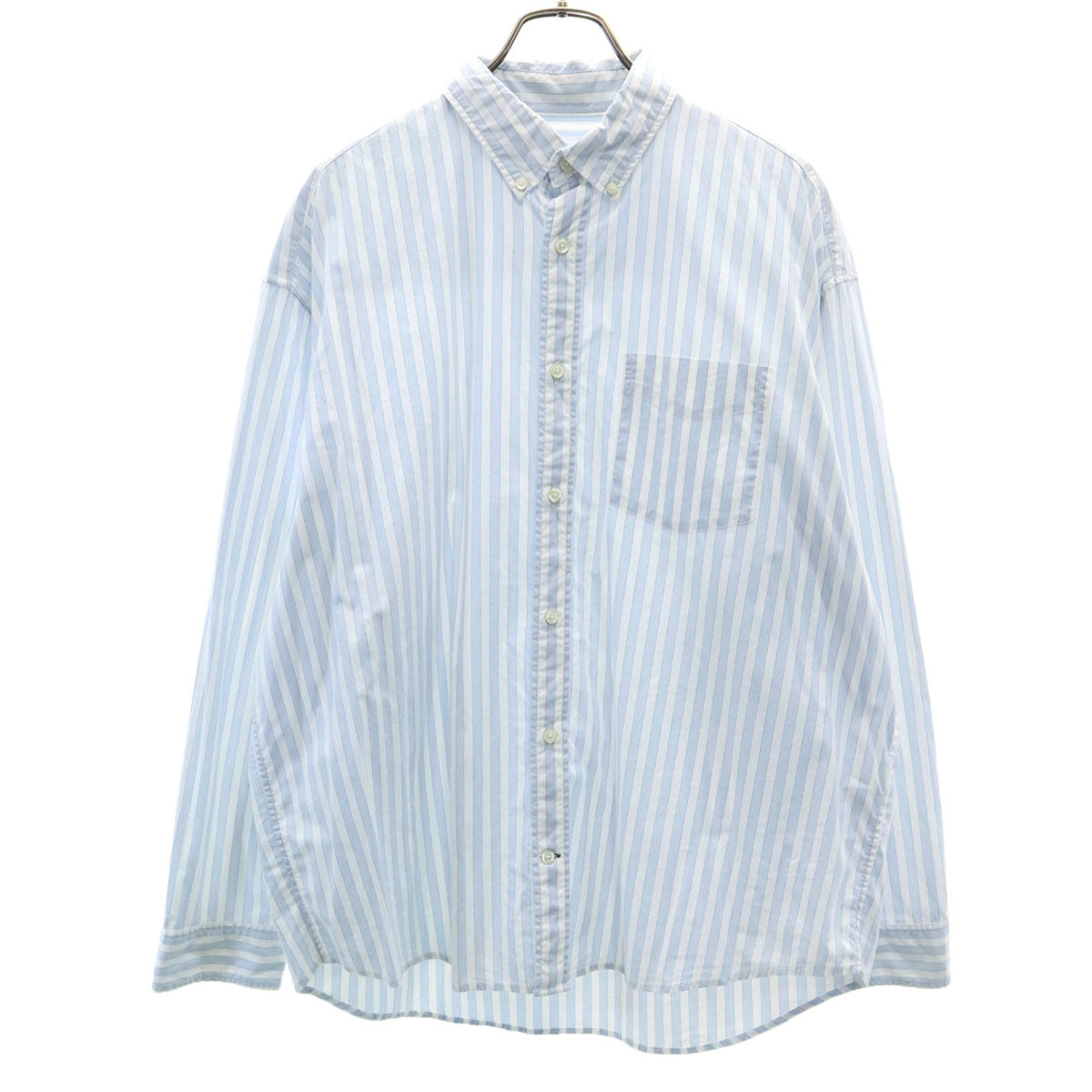 GAP ギャップ 長袖 ボタンダウンシャツ M ホワイト×ブルー メンズ