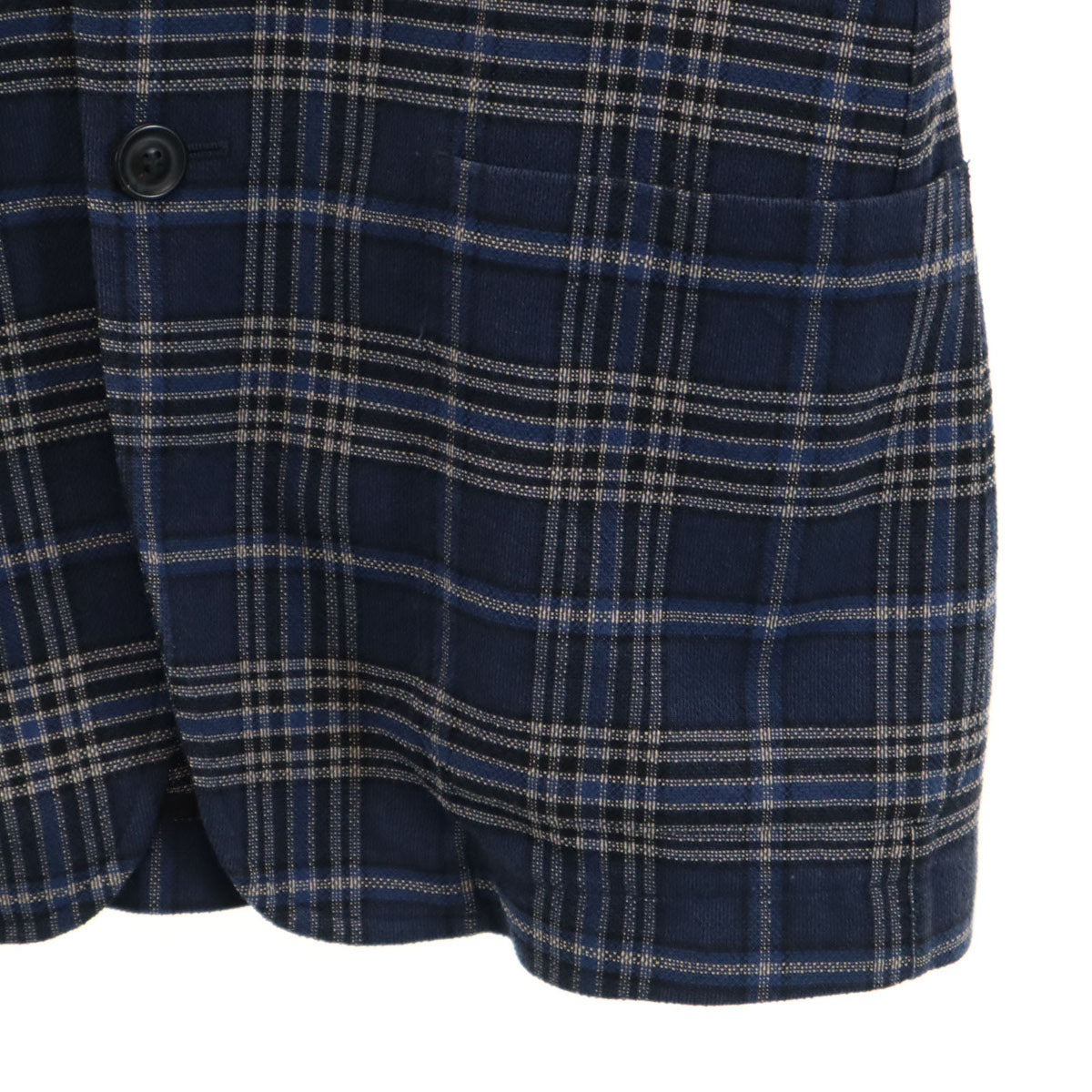 T-JACKET ティージャケット チェック柄 長袖 テーラードジャケット S ネイビー アンコン メンズ