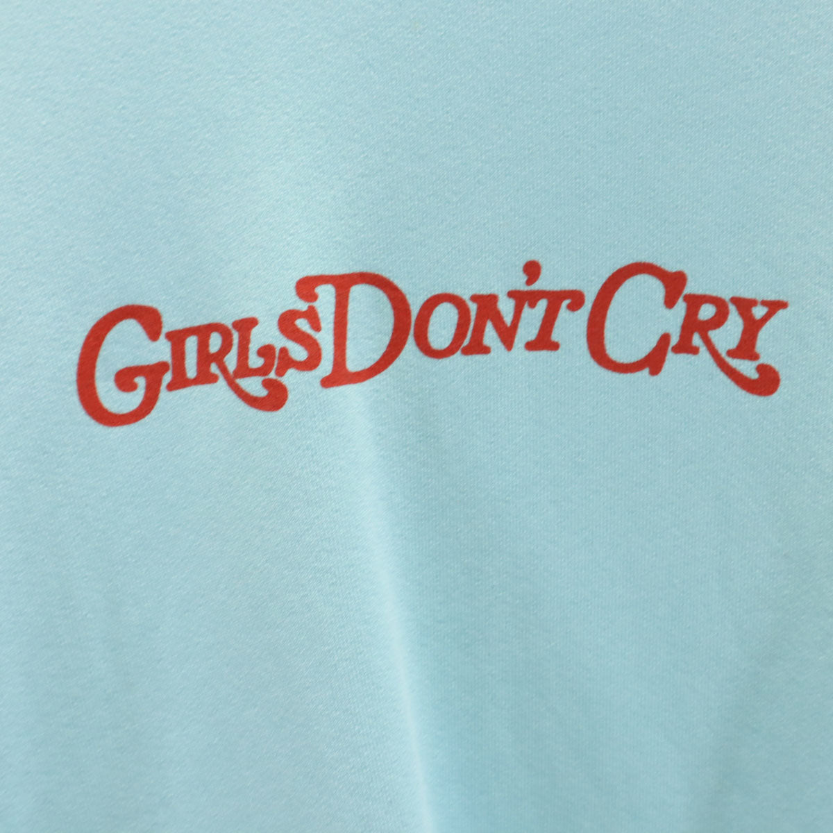 Girls Don't Cry ガールズドントクライ バックプリント エンジェル 長袖 スウェット トレーナー XL 水色 天使 メンズ