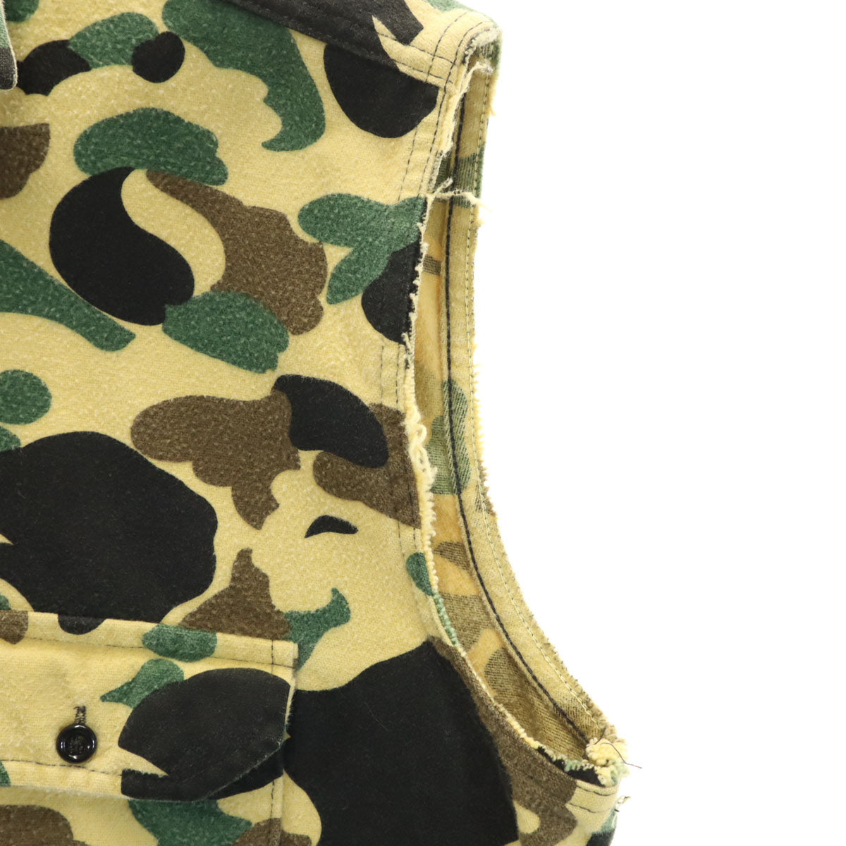 FROSTPROOF フロストプルーフ 80s USA製 ヴィンテージ カモフラ柄 シャモアクロス ベスト L イエローベージュ 迷彩 フランネル メンズ