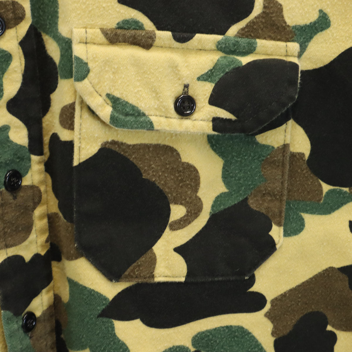 FROSTPROOF フロストプルーフ 80s USA製 ヴィンテージ カモフラ柄 シャモアクロス ベスト L イエローベージュ 迷彩 フランネル メンズ
