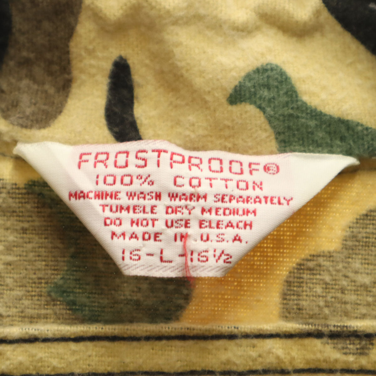 FROSTPROOF フロストプルーフ 80s USA製 ヴィンテージ カモフラ柄 シャモアクロス ベスト L イエローベージュ 迷彩 フランネル メンズ