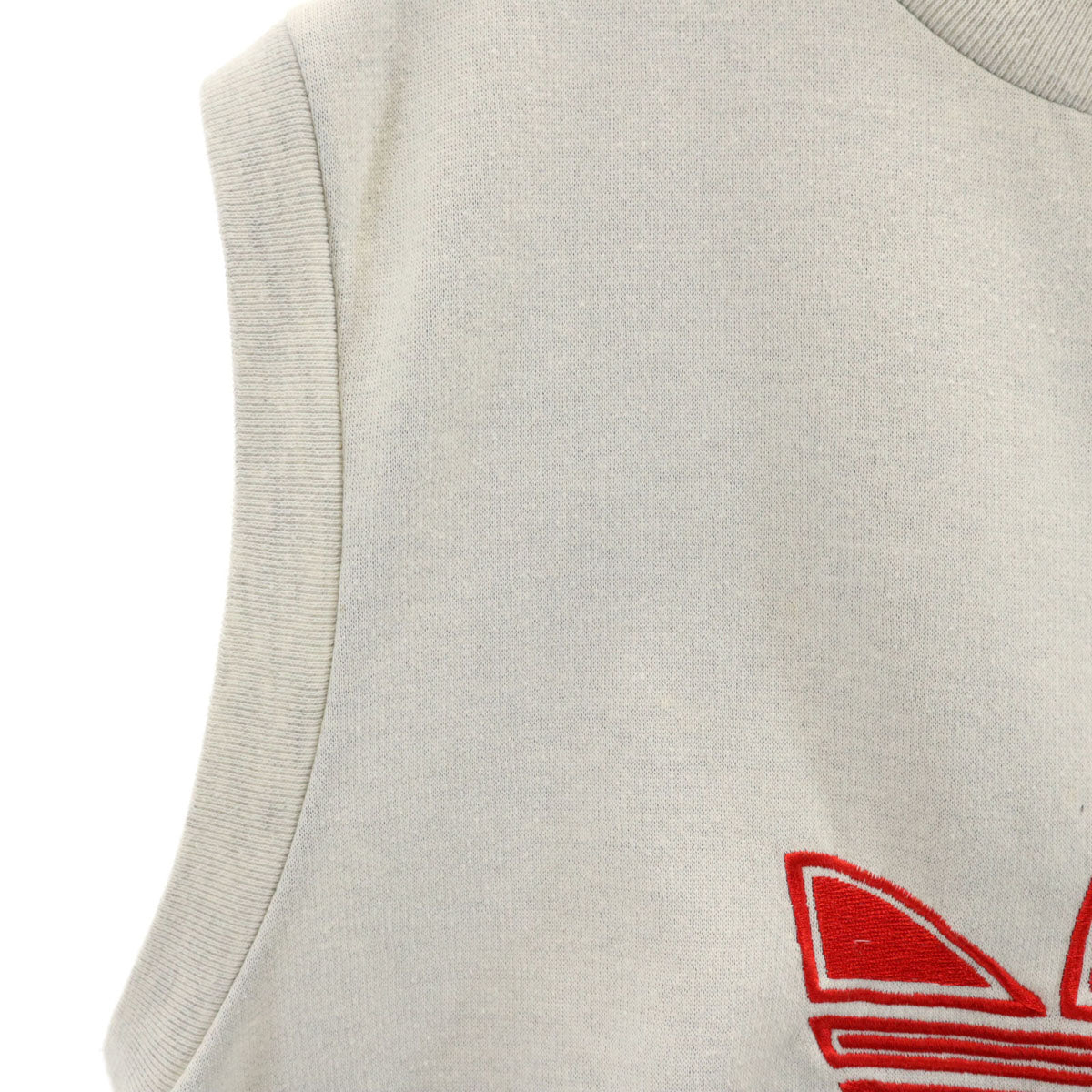 adidas アディダス 80s トレフォイルロゴ ベスト グレー系 スウェット 裏起毛 レディース