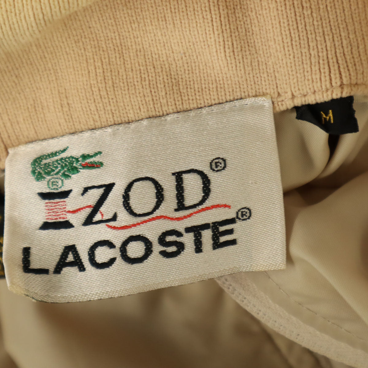 IZOD LACOSTE アイゾッドラコステ 70s ヴィンテージ 糸巻きタグ 長袖 ナイロンジャケット M ベージュ系 メンズ