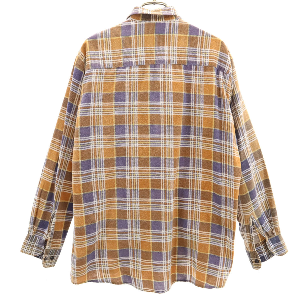 Chandler チャンドラー 90s オールド チェック 長袖 ネルシャツ M オレンジ系 メンズ