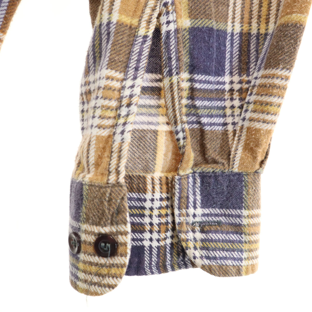 Chandler チャンドラー 90s オールド チェック 長袖 ネルシャツ M オレンジ系 メンズ