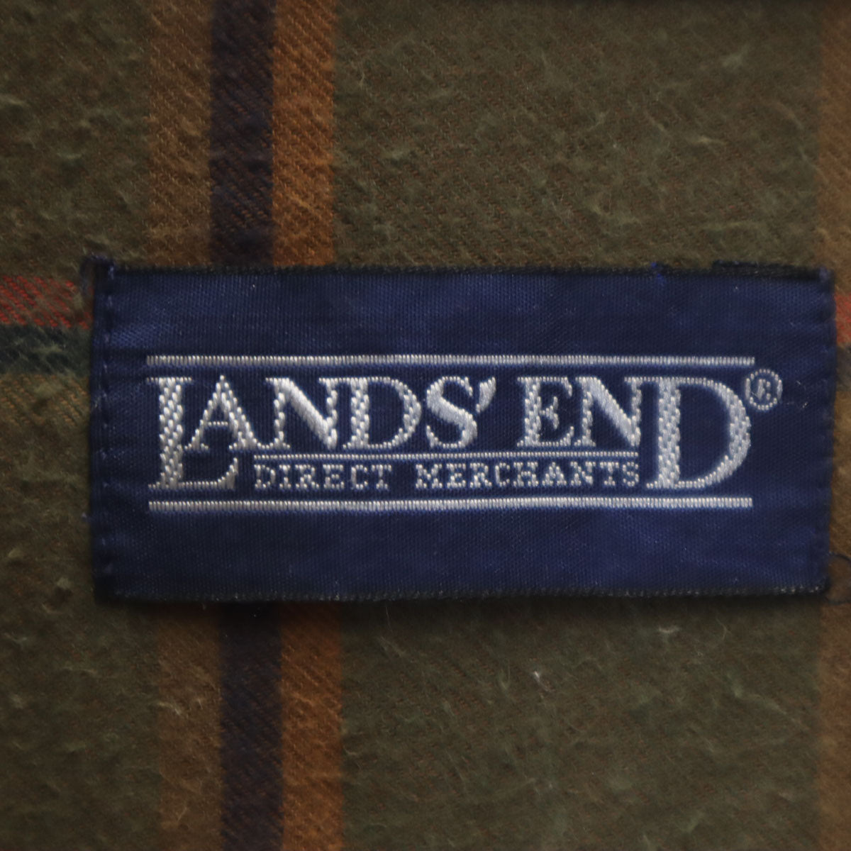 LANDS' END ランズエンド 90s オールド 長袖 ネルシャツ L カーキ メンズ