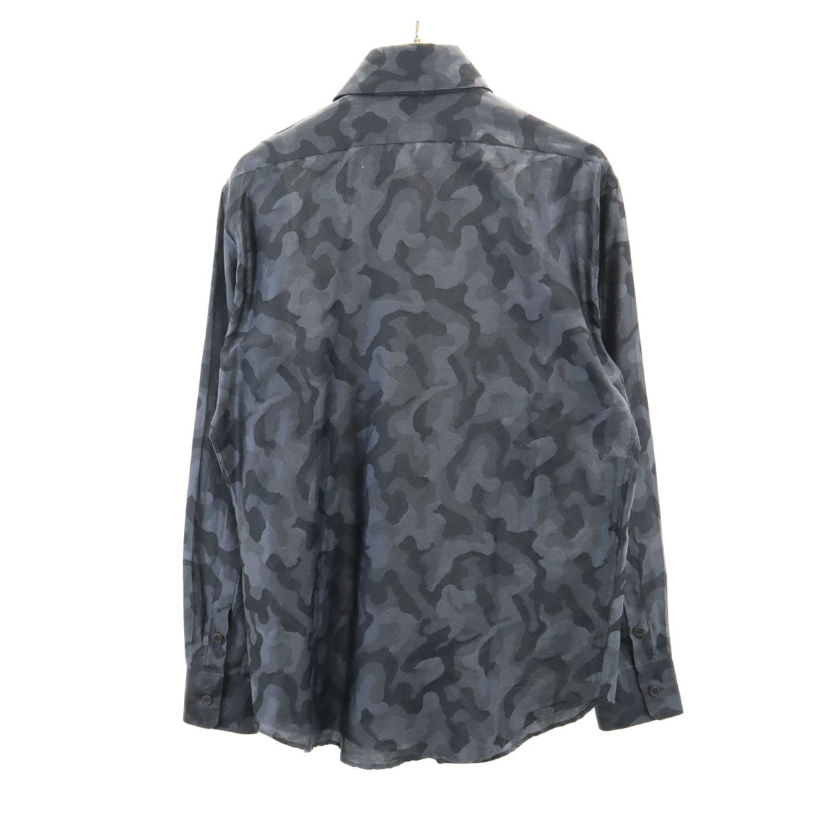 Gianni Versace ジャンニヴェルサーチ イタリア製 カモフラ柄 長袖 シャツ 46 グレー 迷彩 メンズ