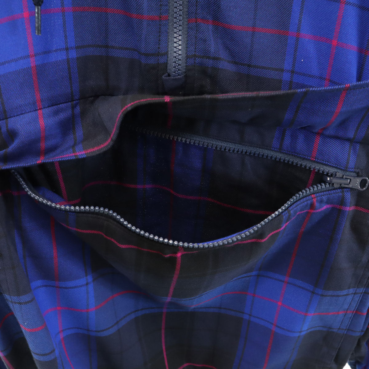 SOPHNET. ソフネット チェック 長袖 ハーフジップ ジャケット M ブルー系 プルオーバー メンズ