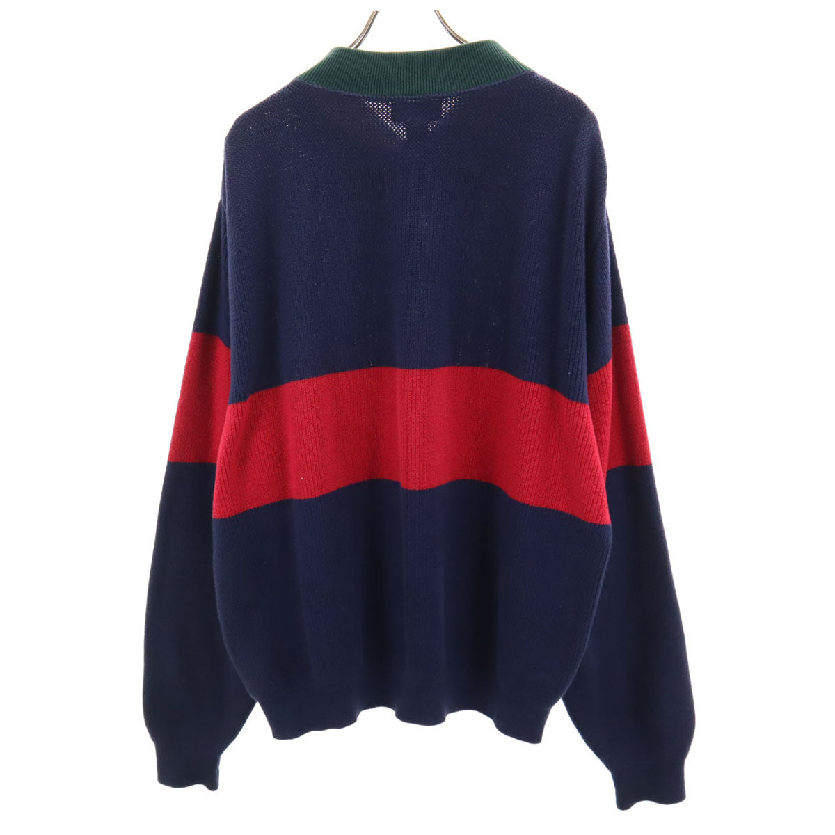 LANDS' END ランズエンド 90s USA製 オールド 長袖 ヘンリーネック ニット XL ネイビー セーター メンズ