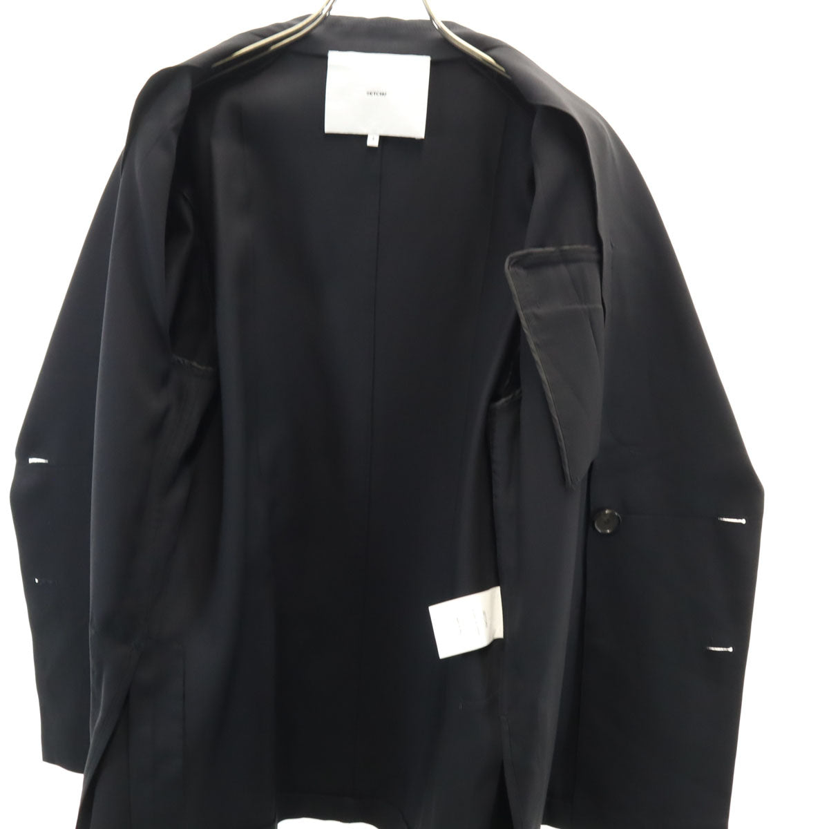 SETCHU セッチュウ イタリア製 ウールブレンド ビームス ダブル テーラードジャケット 2 ブラック メンズ