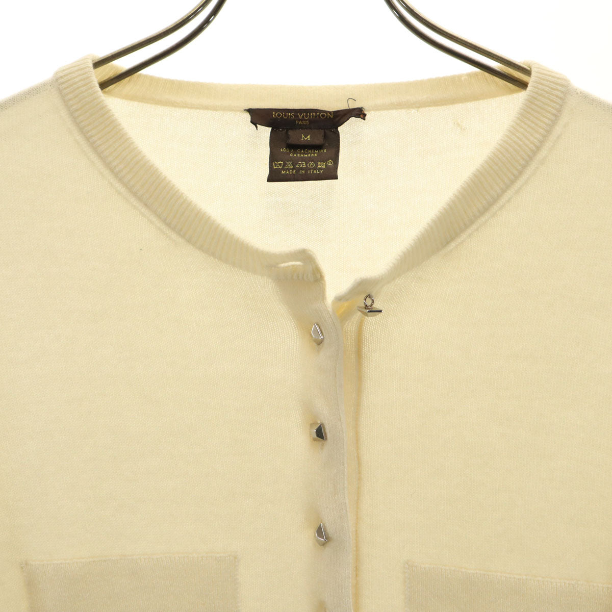 LOUIS VUITTON ルイヴィトン イタリア製 カシミヤ100％ 長袖 ニット M オフホワイト レディース