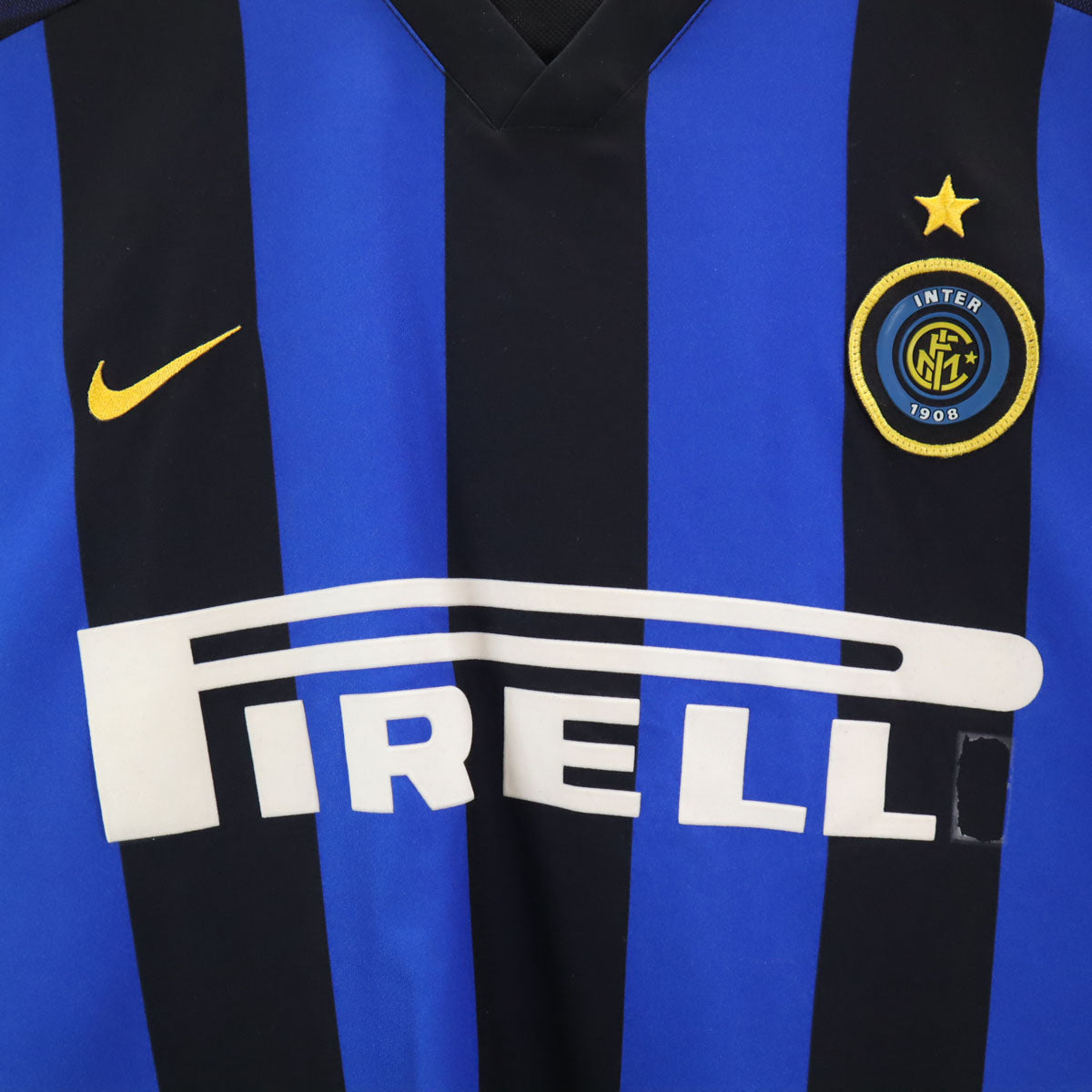 NIKE ナイキ ストライプ 長袖 Vネック シャツ M ブルー系 サイドメッシュ メンズ