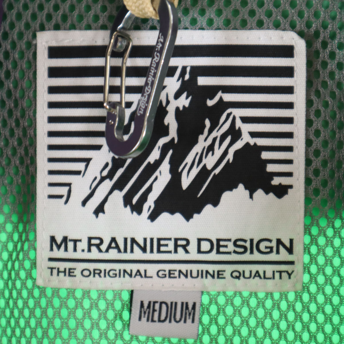 Mt RAINIER DESIGN マウントレイニアデザイン ハーフジップ ナイロンジャケット M グリーン系 ポケッタブル プルオーバー 裏メッシュ メンズ
