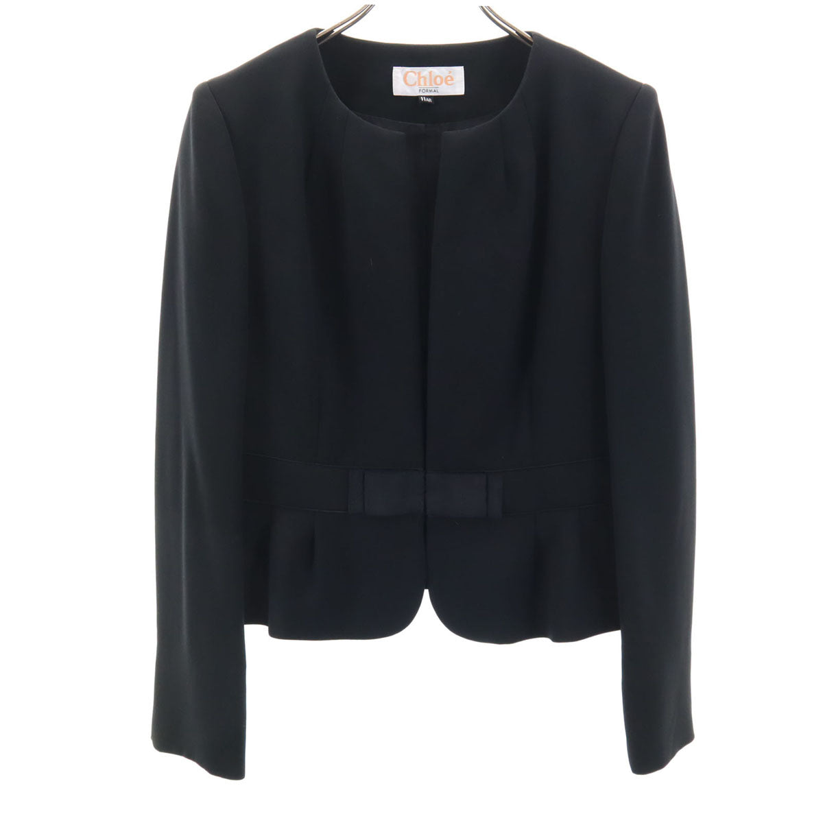 Chloe クロエ 日本製 ノーカラージャケット 11AR ブラック レディース